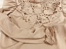 Shirts Simplee Ruffle Khaki Top Knitted-Top Flower Long-Sleeve Winter Fashion New Solid