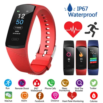 

K1 Heart Rate / Blood Pressure / Blood Oxygen Monitoring Bracelet Waterproof Fitness Tracker Step Exercise Smart Bracelet