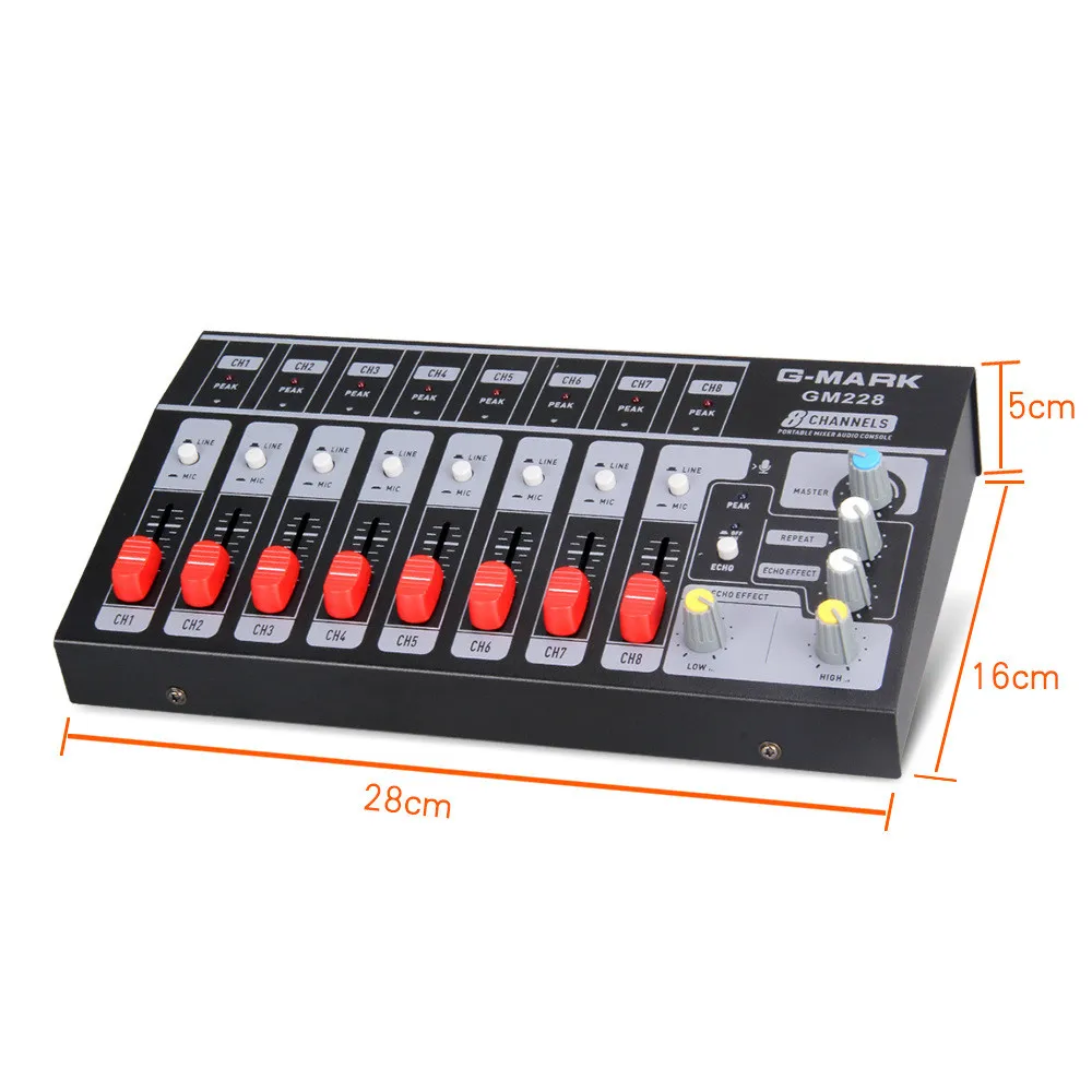 Профессиональный 8 каналов стерео аудио звук микшер консоль караоке цифровой DJ микшер с USB для микрофон вечерние PC встречи