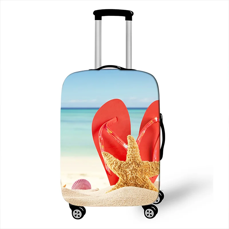 海ビーチヒトデスーツケースカバー旅行カジュアルファッション巻き貝弾性ダストカバー女性旅行荷物カバー トラベルアクセサリー Aliexpress