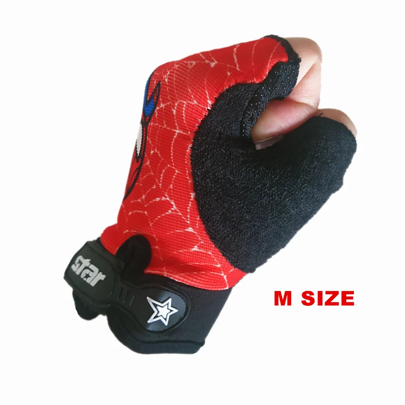 Half Finger Kids Bike Gloves Sport Running Overlock Sewing Anti-Slip Stretch Cycling Gloves For Kids Cartoon For Boy accessoriesdoll baby accessories Baby Accessories