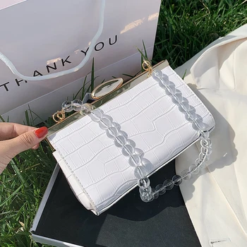 

Clip Switch Bag Stone Pattern PU Leather Crossbody Bags For Women 2020 Summer New Small Solid Color Shoulder Handbags