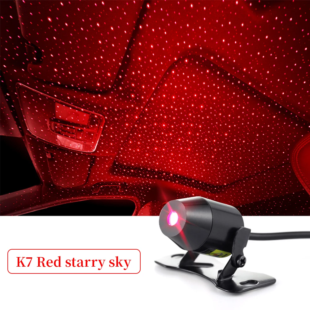 

Car LED Atmosphere Ambient Projector Light Car Roof Star Night Light Spotlight Auto Car Interior Decoration Lamp Lights USB Plug