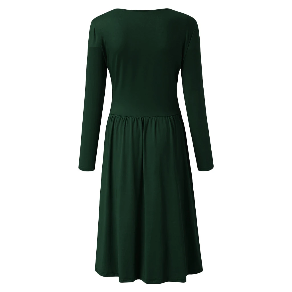 FREE OSTRICH 2019 Autumn Winter Dress Women Long Sleeve Dress Casual Slim Sashes Midi Dress Plus Size Fashion Clothing 930