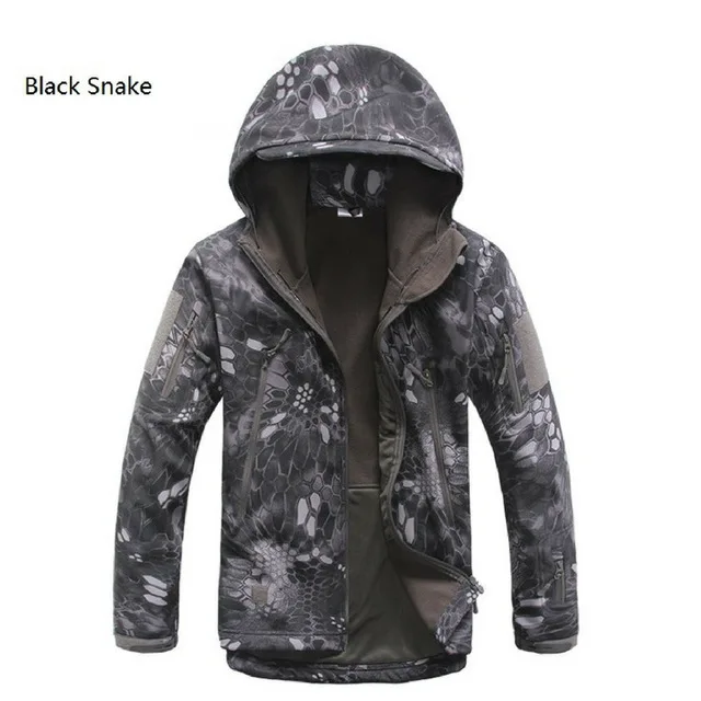 Дропшиппинг скрытый кожа акулы, флисовая куртка V5 Военная тактическая куртка мужская водонепроницаемая куртка камуфляж с капюшоном армейская камуфляжная одежда