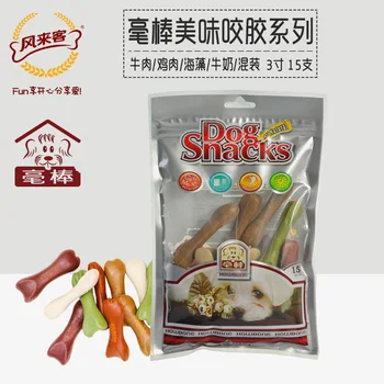 

Pet Snacks gou ling shi Molar Dentifrice Deodorant gnawlers Jeremy Rod Mill Bone 3 Inch 15 Pack Mixed