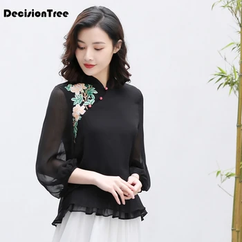 

2020 woman traditional chinese clothing top retro embroidery hanfu top women tops elegant oriental tang suit chinese style