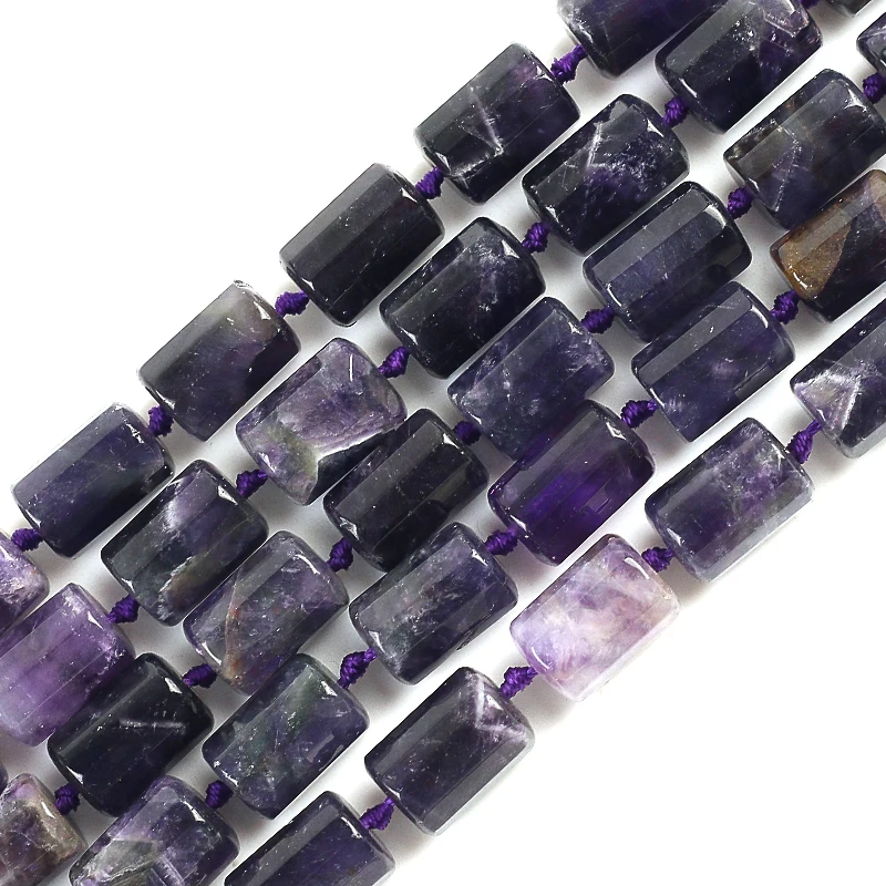 

Natural Amethysts Beads Cylinder Loose Beads for Jewelry Making DIY Charms Bracelet