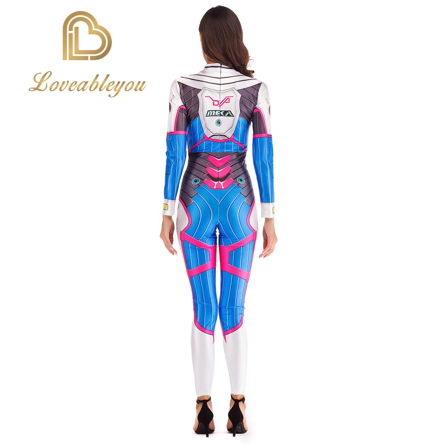 Игра OW D. VA Косплей Костюм Dva Mercy Косплей Аниме боди костюмы на Хэллоуин для женщин плюс размер комбинезон