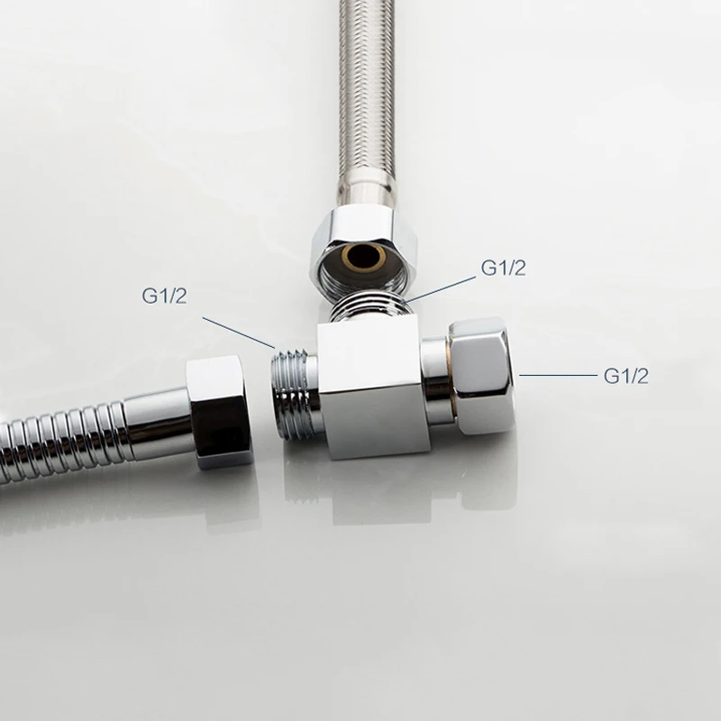 Ванная комната T адаптер соединитель тройника клапан латунь 3 способ переключающий шланг подходящий тройник G1/2 бутылки с водой для туалета биде, душевая лейка