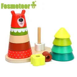 Fosmeteor Juego de iluminación educativa para niños, juguete de madera con forma de columna, Torre a juego, nuevo