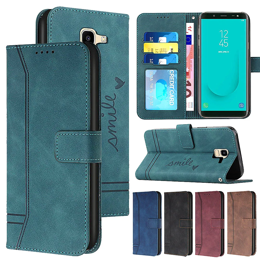 Чехол-книжка из искусственной кожи для Samsung J310 J510 J710 J4 J6 2018 чехол-бумажник с