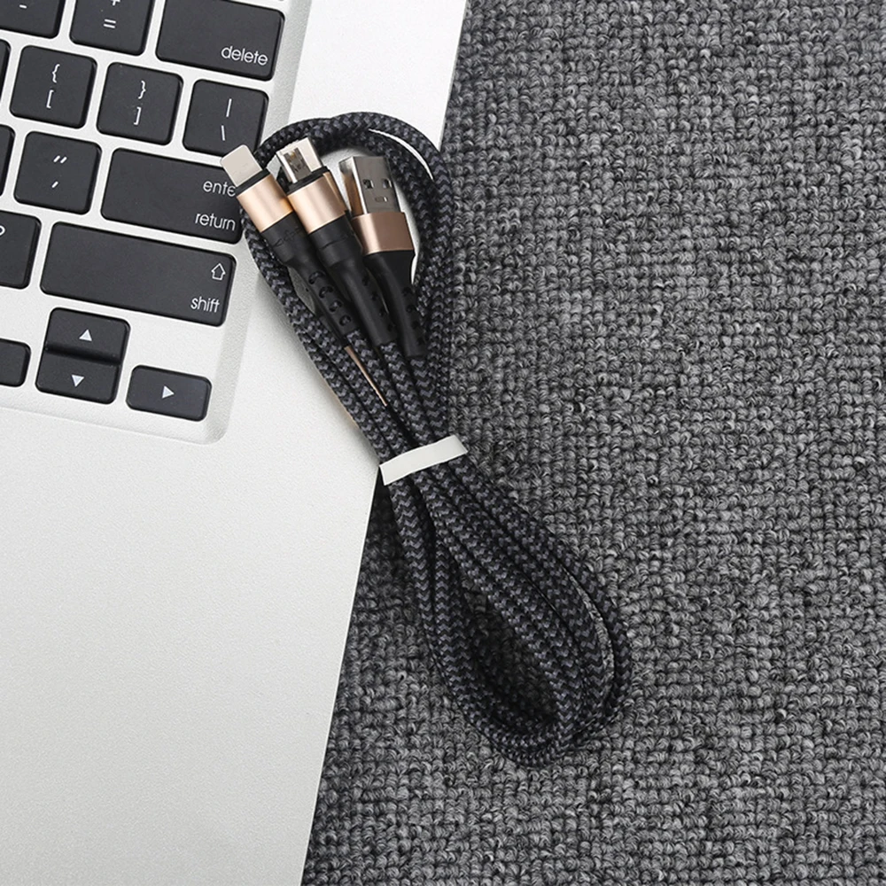 JIANERZHI 3 в 1 type C 8Pin Micro USB кабель для iPhone 11 8X7 6 6S Plus samsung Nokia USB кабели быстрой зарядки шнур