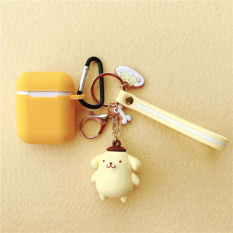 Orange Японская Милая мультяшная гарнитура чехол для AirPods Cinnamoroll Melody Kuromi Buzz Toy беспроводной Bluetooth наушники чехол s с подвеской - Цвет: Orange