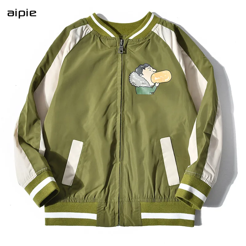 Green Весенне-осенние детские бейсбольные куртки, новые брендовые модные куртки на молнии с длинными рукавами для мальчиков, одежда для детей - Цвет: Green