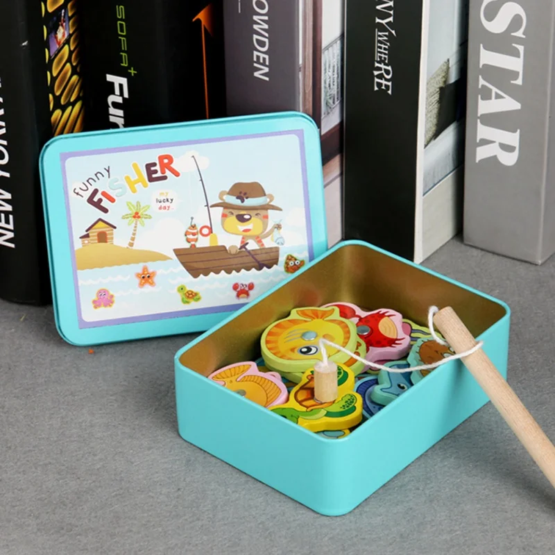 Магнитные рыболовные игрушки, 15 рыболовных детских деревянных игр для родителей и детей, развивающие игры для детей раннего возраста, игрушки для дома