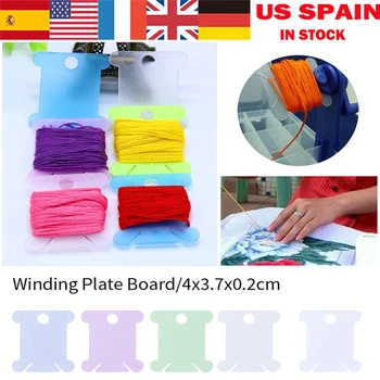 

Cross Stitch Storage Holder Plastic Sewing Thread Winding Plate Board Card Embroidery Floss Craft Thread Bobbins Organizer 100pc