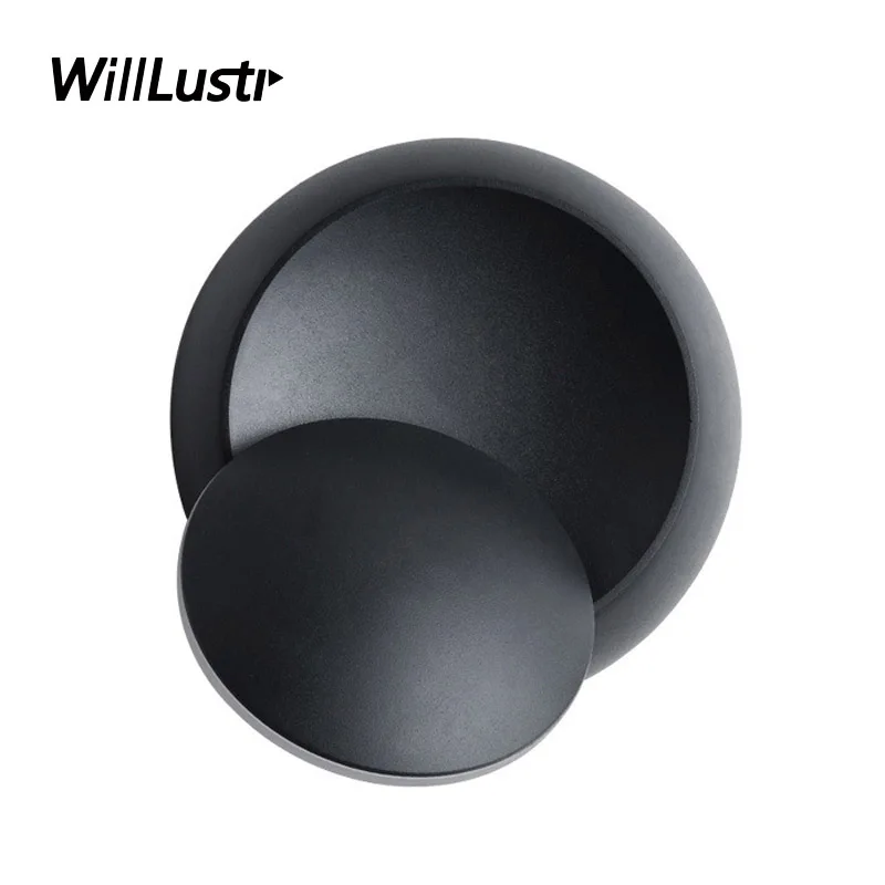 

Modern LED Wall Lamp Aluminum Sconce Crescent Moon Eclipse Hotel Cafe Hall Aisle Staircase Balcony Bedside 360° Rotatable Light