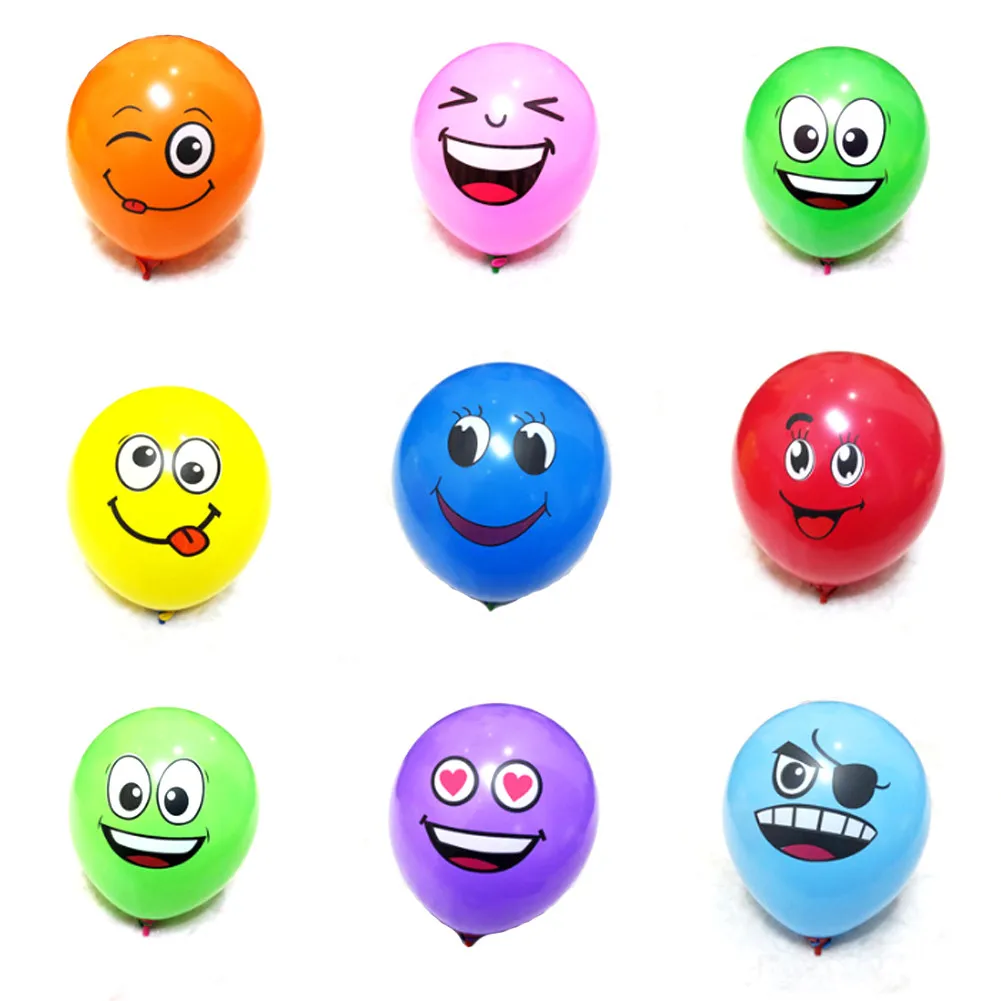 12pcs Cute Expression Party Balloons Home Decor Latex Multicolor Balloons For Party Wedding Decorations Spotted Balloon 7-12inch