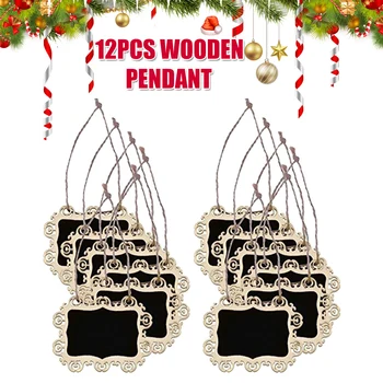 

12PCS Mini Chalkboards Hanging Message Board Blackboard with Hanging String for Weddings Kids Garden Christmas @LS