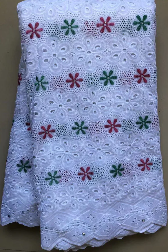 2019 Высокое качество африканская швейцарская вуаль кружевная ткань с камнями