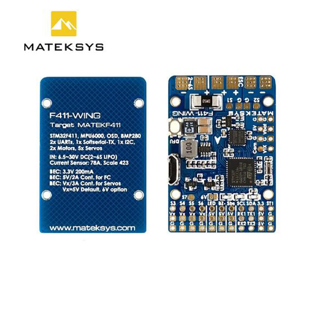 Matek System F411 WING STM32F411 контроллер управления полетом с INAVOSD MPU6000 BMP280 OSD поддержка