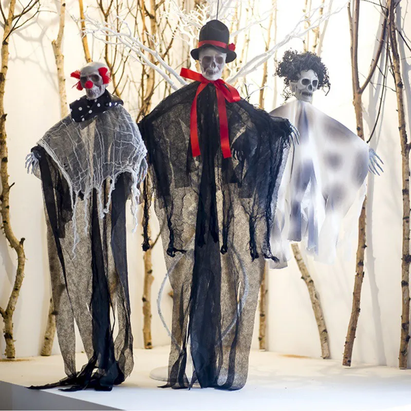 

2019 New Skull Halloween Haunted Hanging Ghost House Hanging Skull Horror Props Home Door Bar Club Halloween Decorations