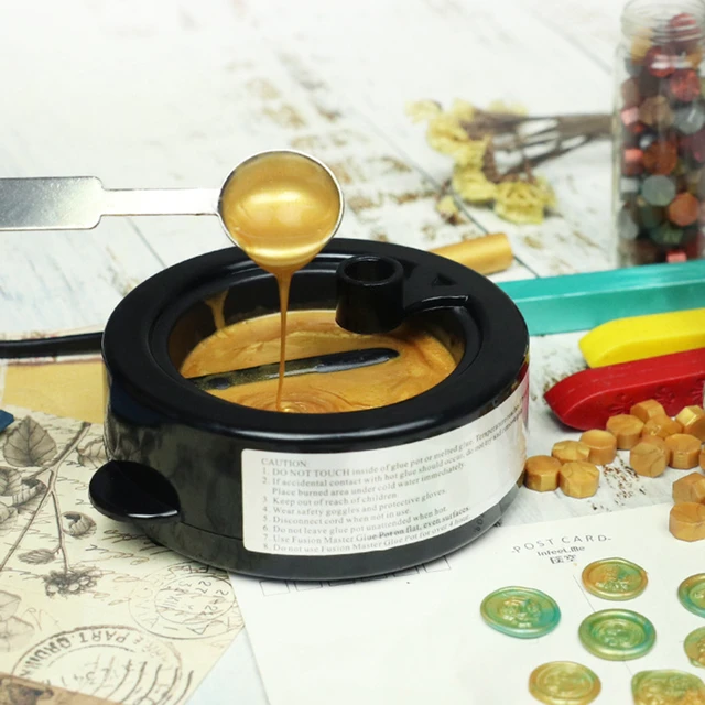HOT】Mini Seal Glue Pot Furnace Tool Fire Wax Warmer Electric for Wax Bar  Stick Beads