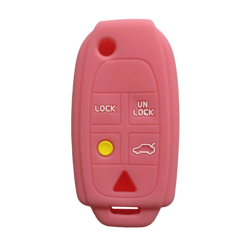 Silicone for Volvo Key Cover Case for Volvo S80 S60 V70 XC70 XC90 D05 Remote Control Flip Key Car Key Cover for Alarm Starlin