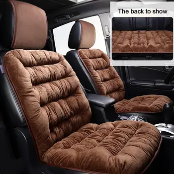 

Comfortable Car Seat Cushion With Backrest Thickened Plush Winter Seat Cushion Universal Car Accessories