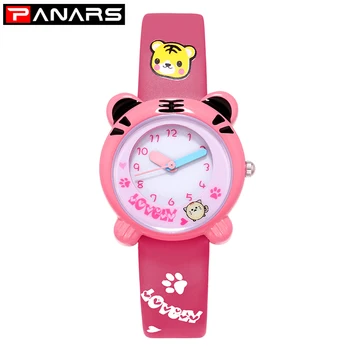 

PANARS NEW arrive Cute Tiger Cartoon Quartz Watch Kids Watches Printed Strap Shockproof Waterproof Boys Girls Gift Watches Clock