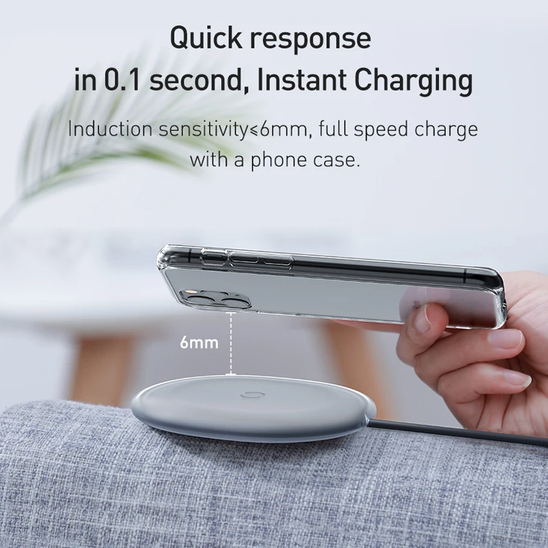 Беспроводное зарядное устройство Baseus Jelly 15 Вт быстрая Беспроводная зарядка Qi для