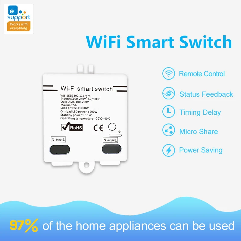 DIY WiFi умный светильник универсальный выключатель таймер eWelink приложение