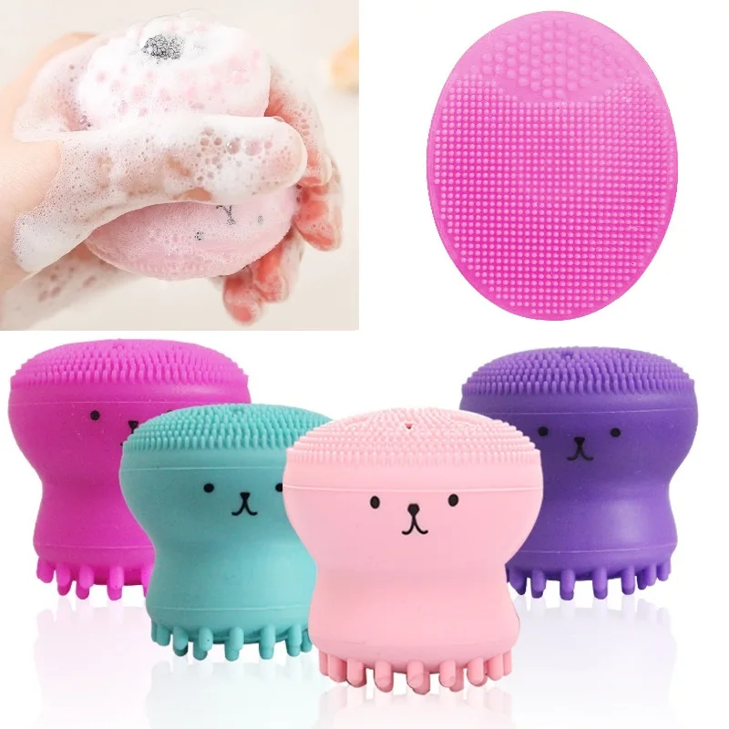 Octopus Shape Silicone Foam Face Cleansing Brush Pore Cleaner Exfoliator Scrub Washing Cleanser Skin Care TSLM1 | Красота и здоровье
