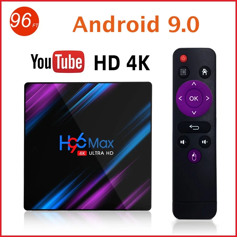 Android 9 0 ТВ коробка H96 Max с двумя камерами процессор Rockchip RK3318 4K смарт 2 4G &amp 5G Wi-Fi BT4.0