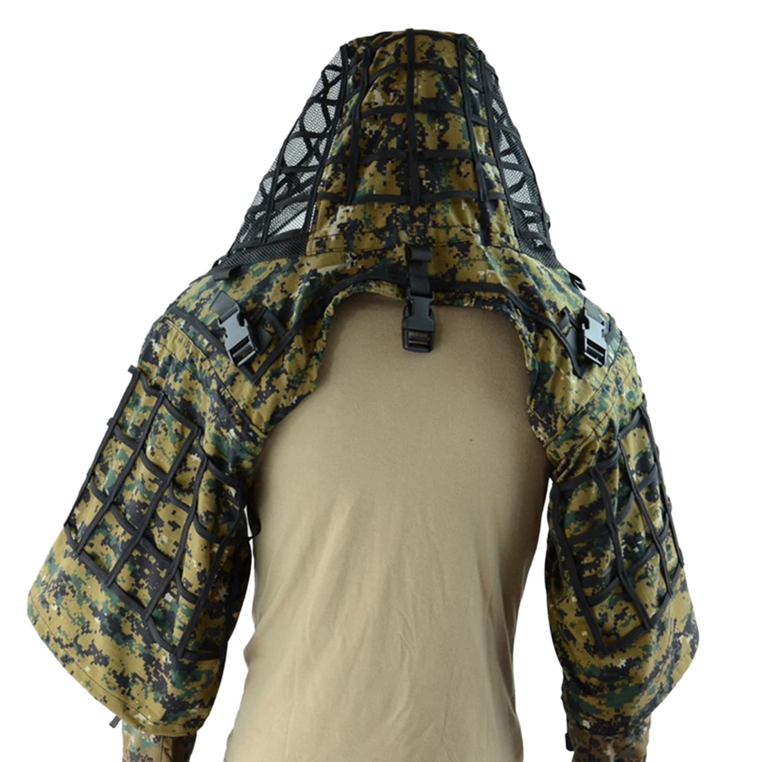 Ghillie костюм основа Тактический Ghillie капюшон тактический камуфляж пальто-свободный размер ACU - Цвет: 2