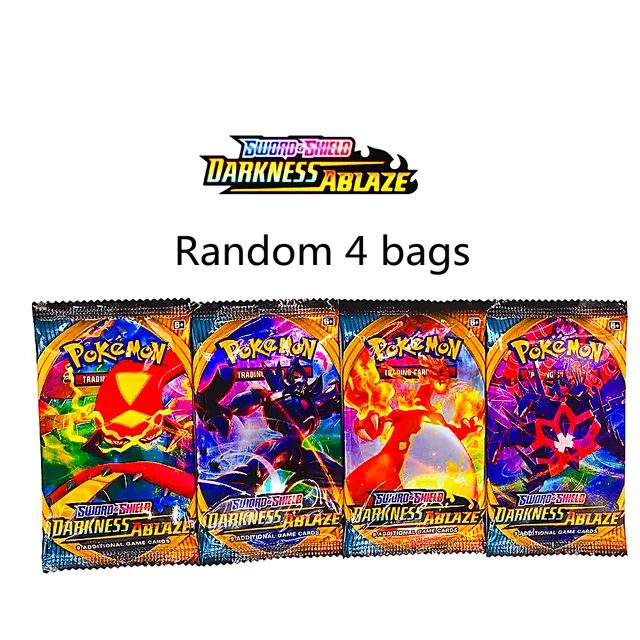 Random 4 packages Pokemon card blind bag Wonderful frog seed Battle Card Children's party board game card Limited collection 5