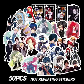 

50Pcs Anime Stickers Scrapbooking Japan Anime Black Deacon Sticker Waterproof Travel Sticker For Laptop Suitcase Skateboard Car