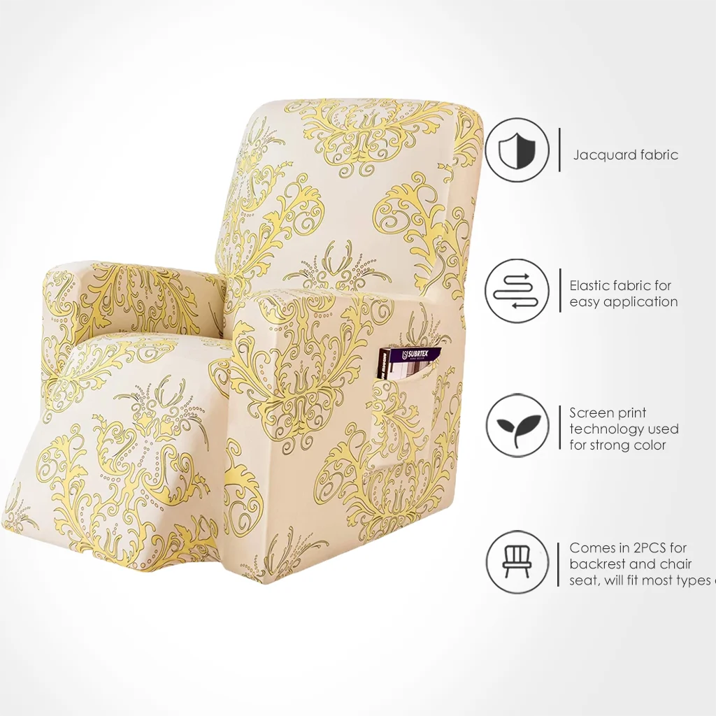 

Printed Recline Sofa Couch Cover For Living Room Recliner Chair Cover All-inclusive Massage