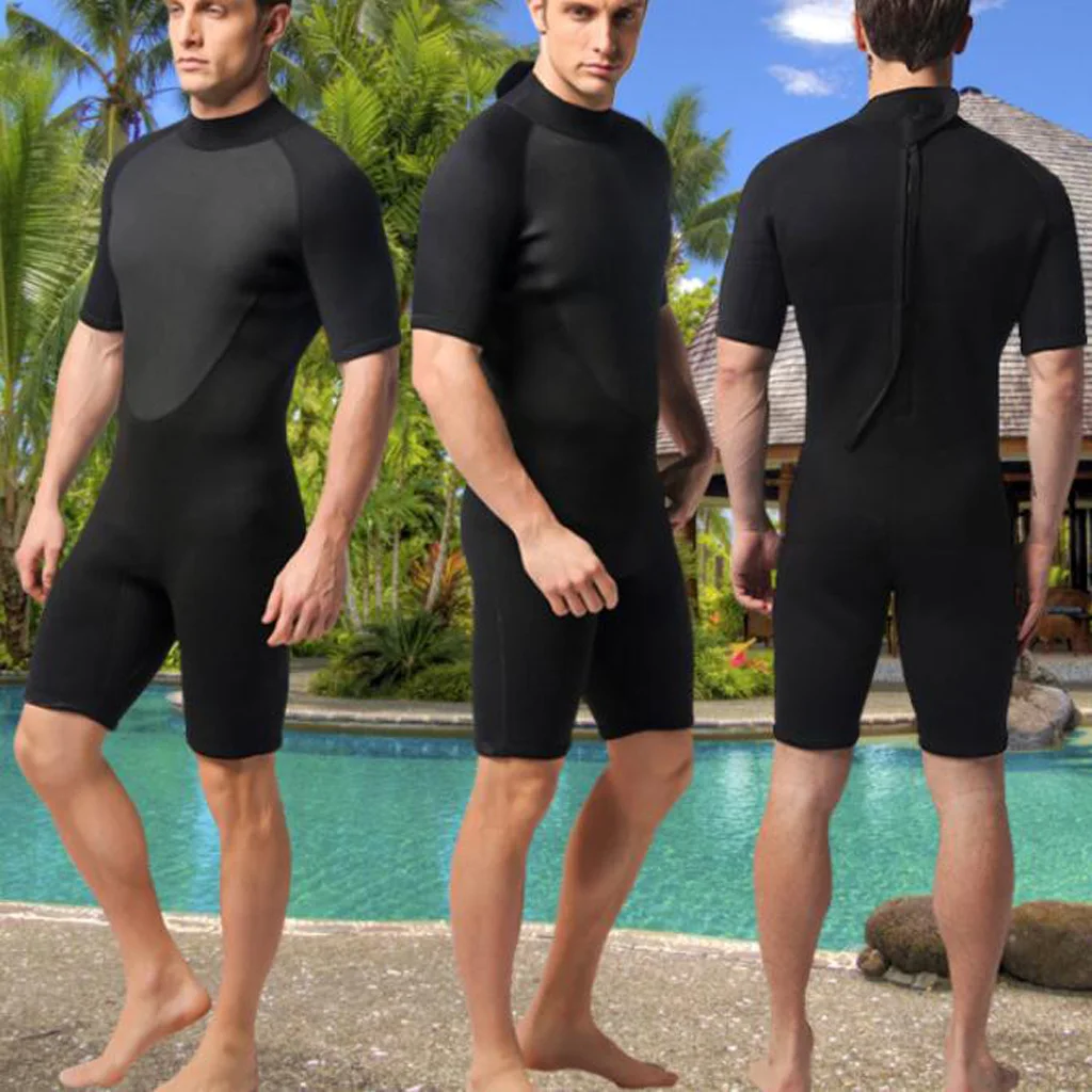 3mm UV Protection Neoprene Short Sleeves Surfing Diving Wetsuit Rash Guard Surfing Diving Snorkeling Neoprene Wetsuit