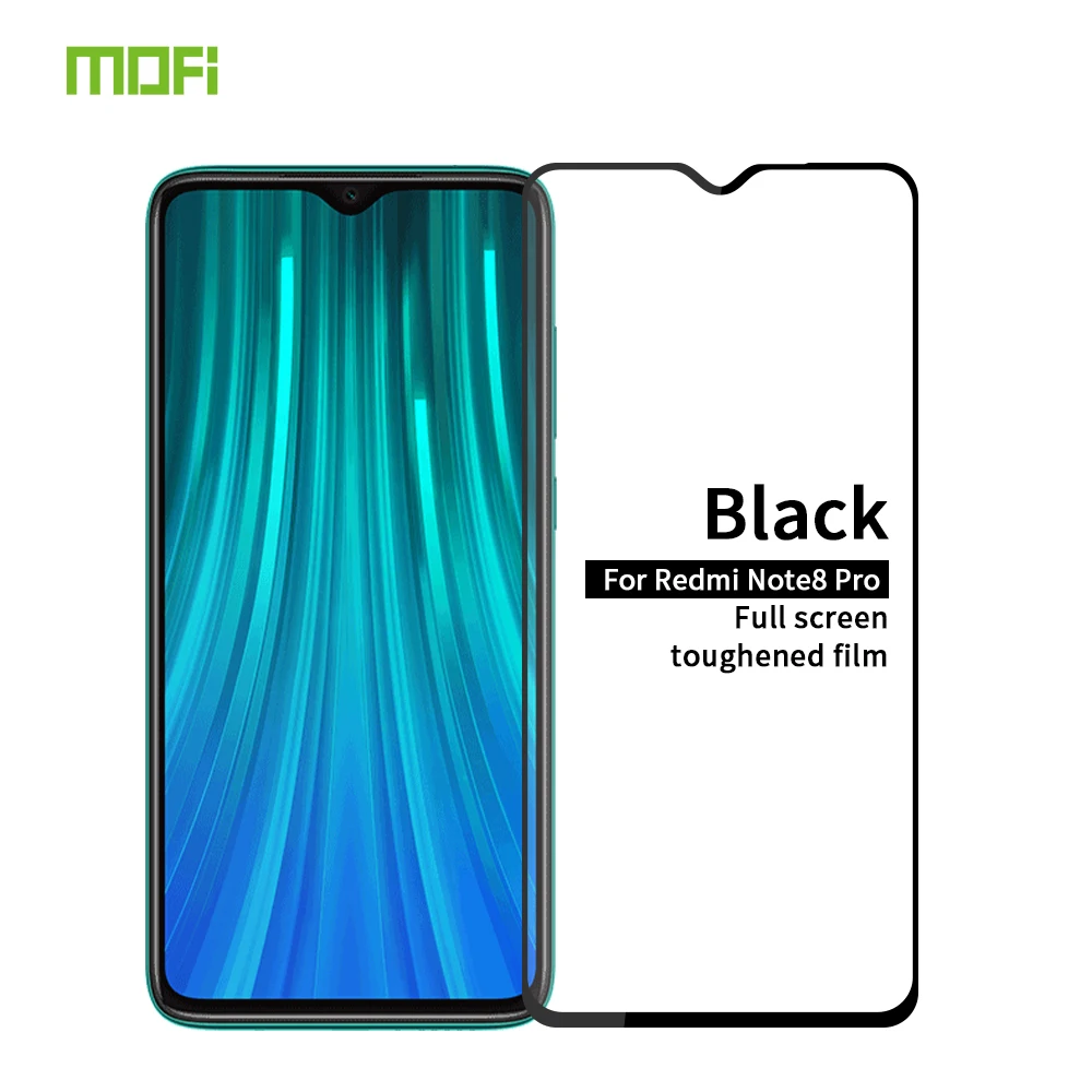 Черный Для Xiaomi Redmi Note 8 Pro стекло закаленное MOFi для Redmi Note 8 Pro Защитная пленка для полного покрытия закаленное стекло - Цвет: Черный