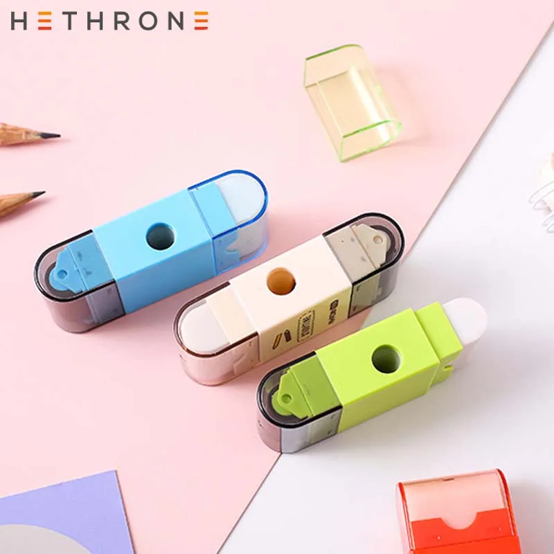 Hethrone креативная Новинка тройной ластик точилка для карандашей резак нож рекламные канцелярские товары Пластиковая точилка для детей Подарки