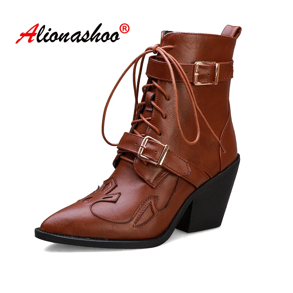 ladies lace up ankle boots