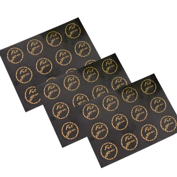 

120pcs/lot Black Handmade Circular Yellow FOR YOU Sealing Sticker Decorative Label For DIY Gift Cake Cookie Baking Package