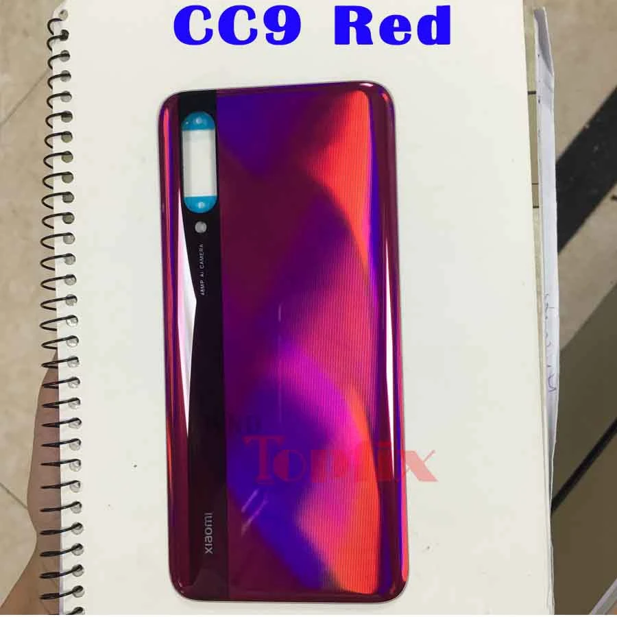 Xiaomi Mi CC9 крышка батареи CC9e Задняя стеклянная панель для Xiaomi Mi A3 крышка батареи CC9e задняя дверь Чехол CC9 корпус - Цвет: CC9 Red