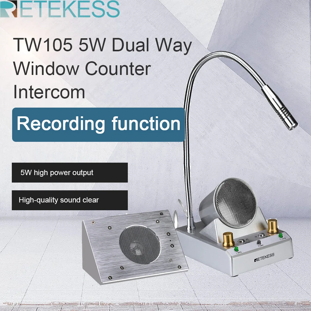 Retekess Tw105 5w Dual Way Window Counter Intercom Counter Interphone  System For Restaurant Bank Office Store Counter Intercom AliExpress