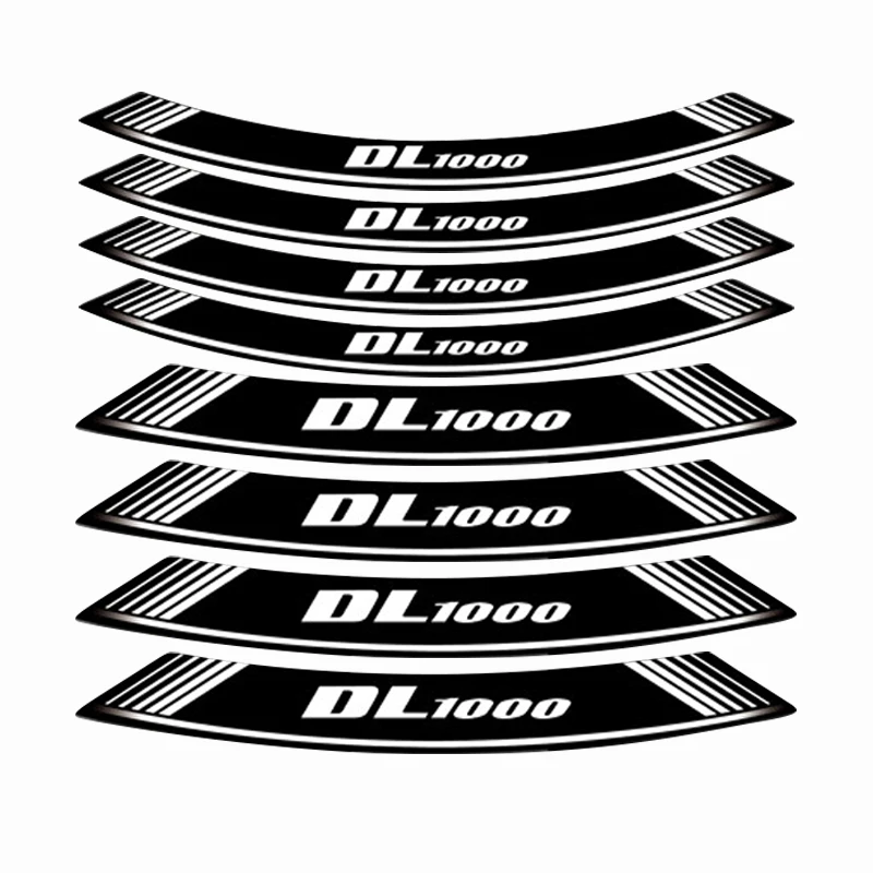 motorcycle sticker stripe model logo wheel stickers tires waterproof decals for SUZUKI DL1000 dl 1000 a set of 8 pcs