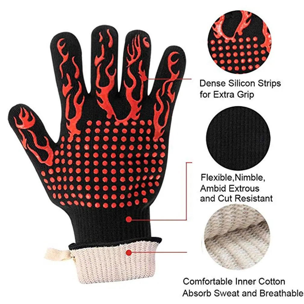 Кухонные перчатки Нескользящие силиконовые перчатки в горошек для духовки 300 по Цельсию термостойкие для приготовления выпечки гриля 1 пара перчатки для духовки