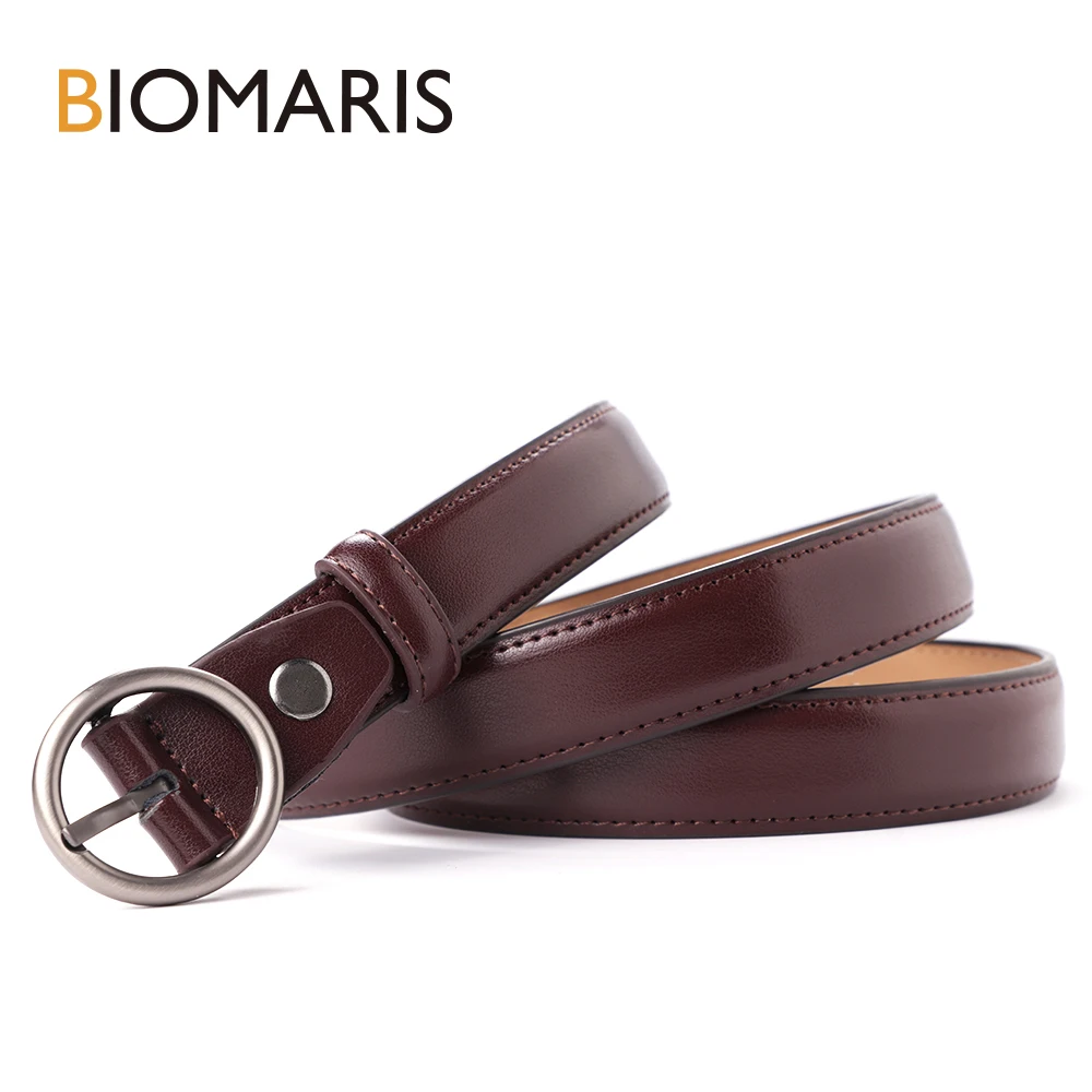 BIOMARIS кожаный пояс из воловьей кожи модное кольцо сплава круглая пряжка джинсовое