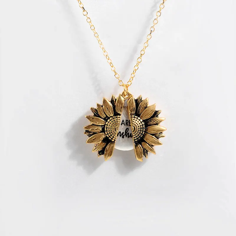 Мода Богемия подсолнечник, подвеска, ожерелье для женщин двухслойный металлический круглый открытый длинный цепи ожерелье вечерние свадебные украшения